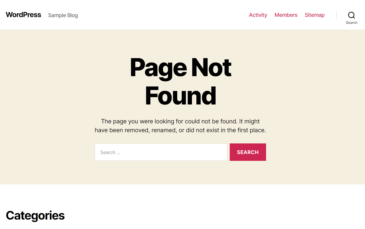 워드프레스 404 오류(Page Not Found, 404 error)