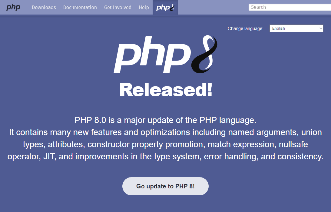 JIT를 내세운 PHP 8 (https://www.php.net/releases/8.0/en.php)