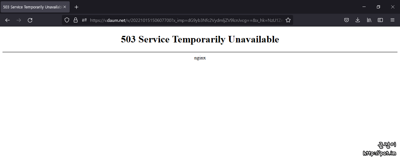 다음 뉴스 503 오류 (503 Service Temporaraily Unavailable)