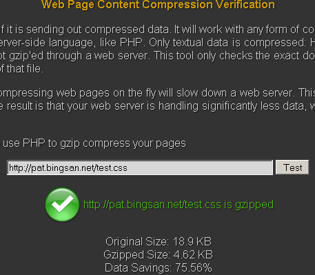 HTTP Compression Test - 일반 CSS 압축 전송