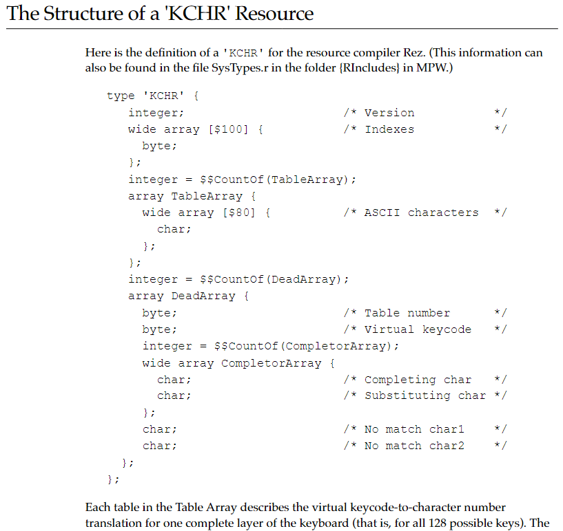 KCHR 자원의 자료 구조 (〈ResEdit Reference〉)