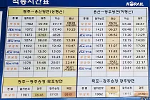 미리보기 그림 - 광주역 열차 시간표/요금표 (2022.10~2023.2)